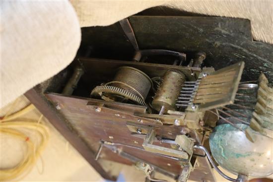 Matthew Skinner of London. A George III chiming longcase clock movement and dial dial 12in.